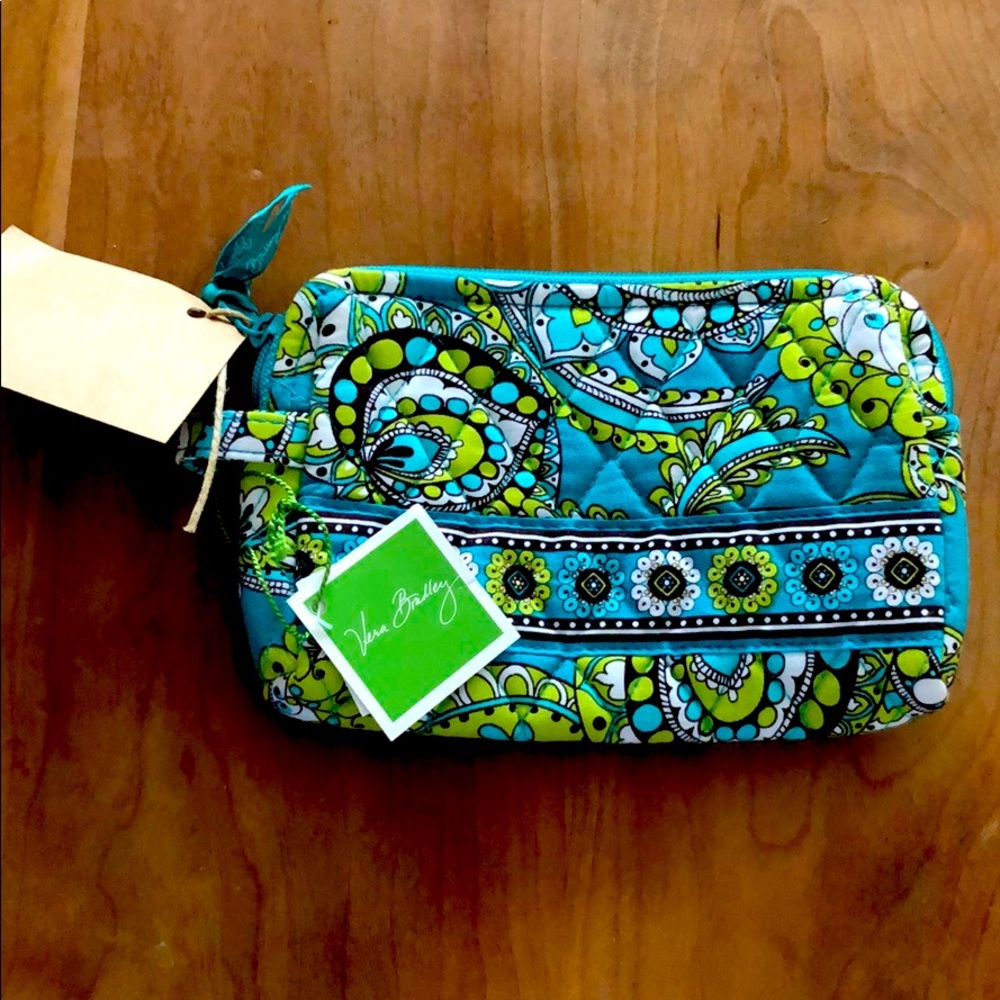 Vera Bradley small cosmetic case in peacock